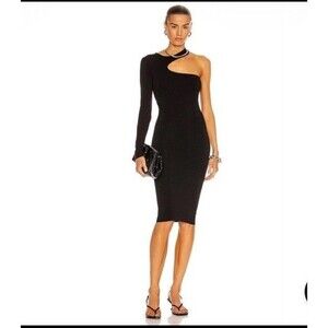 HELMUT LANG (Portugal) One Shoulder Seamless CutOut Jersey Bodycon Dress XS/S